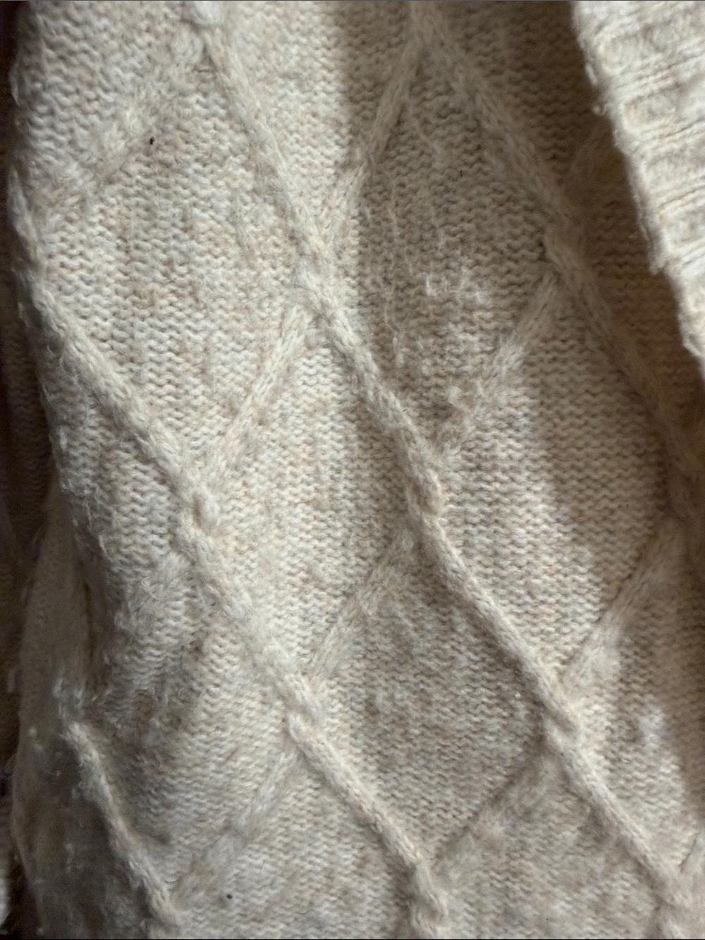Open-Front Cream Cable Knit Long Cardigan Sweater - Picture 3 of 3
